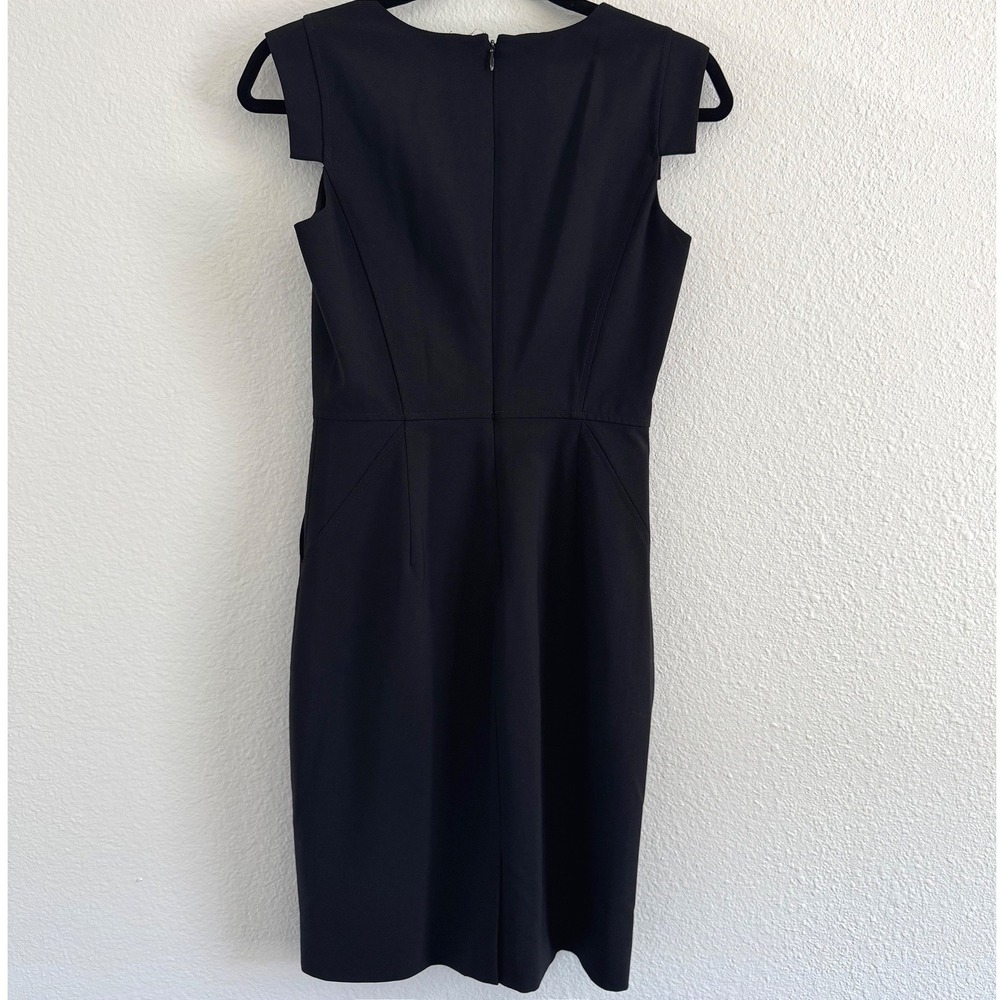 J.Crew Italian Stretch Wool Tollegno 1900 Sheath Dress Black 2P with pocets - Picture 5 of 13